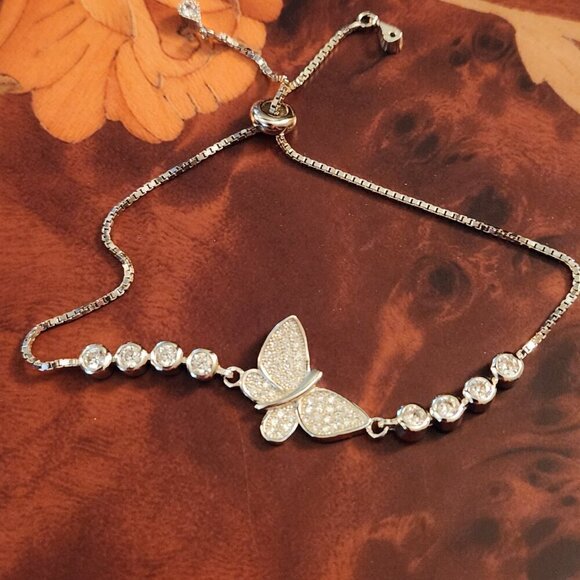 Bella Luce Butterfly Bracelet Rhodium Over Silver - Picture 5 of 7